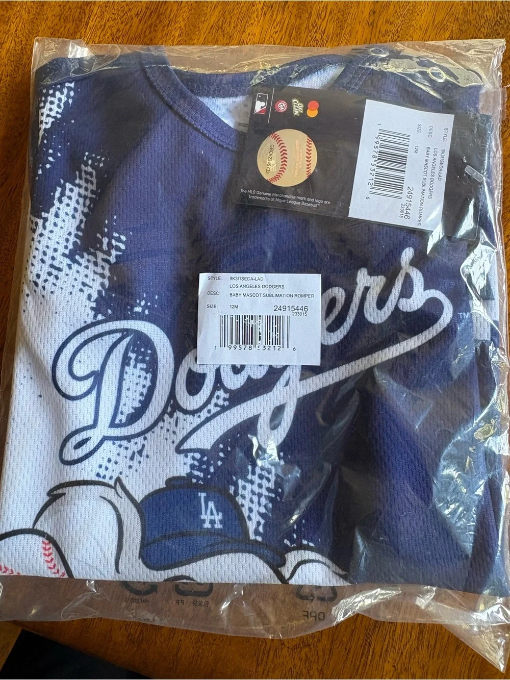 Los Angeles Dodgers Baby One-Piece Bodysuit Romper - Blue